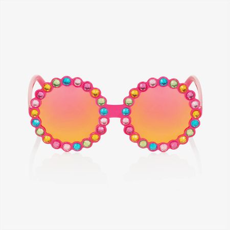 Billieblush - Girls Pink Circular Sunglasses (UV400) | Childrensalon