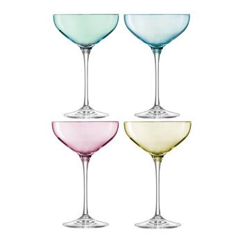 Buy LSA International Polka Assorted Champagne Glasses - Set of 4 - Pastel | AMARA