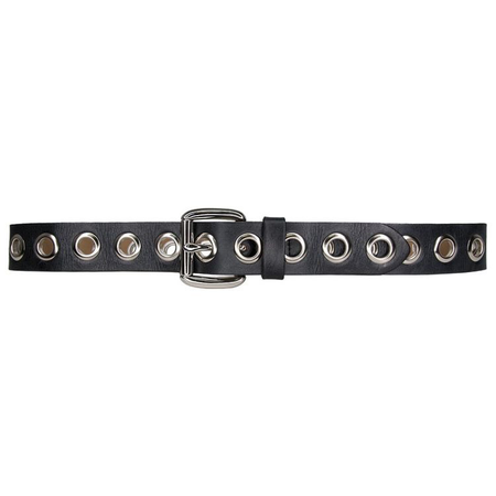 Leather Belt with silver buckle and eyelets