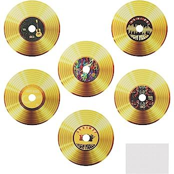 Amazon.com: 6 Pack Blank Vinyl Records Decor, 5.5" Wall Collage Kit Aesthetic Pictures, CD Album Cover Posters Bedroom Decor for Teens Boys Girls, Rock and Roll Music Party Decorations, Gold (Material Cardboard): Posters & Prints