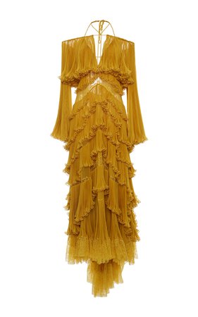 Tiered Off-The-Shoulder Gown by Roberto Cavalli | Moda Operandi