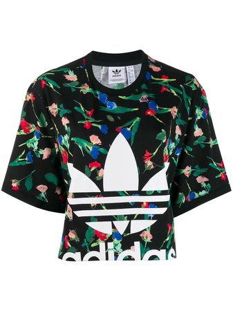 Black Adidas Allover Logo Print T-Shirt | Farfetch.com