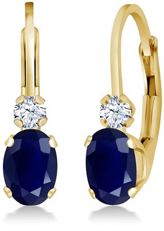 Gold blue earrings