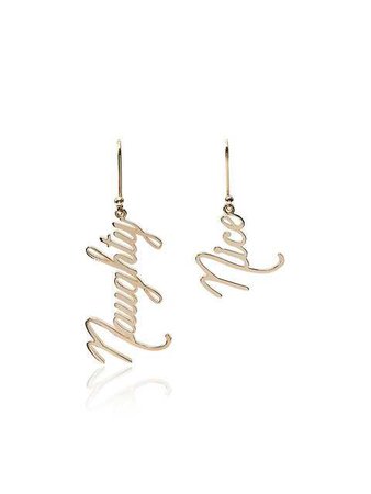 Established 14kt Yellow Gold Naughty And Nice Earrings - Farfetch