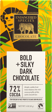 Endangered Species Chocolate - CHIMP 72% COCOA, 3 OZ BAR #37014242379