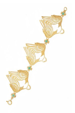 ZOE & MORGAN Pelican Bracelet Gold with Green Stone – PRET-A-BEAUTE.COM