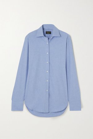 Blue + NET SUSTAIN Sky brushed-cotton shirt | Emma Willis | NET-A-PORTER