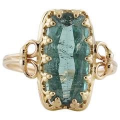 3.5 Carat Emerald Cut Tourmaline Gold Ring