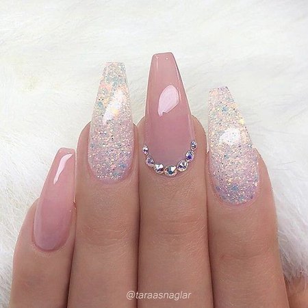 clear pale pink acrylics - Google Search