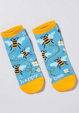 Bee Happy Ankle Socks Orange Multi | ModCloth