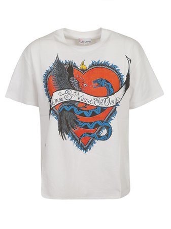 Red Valentino Heart Print T-shirt