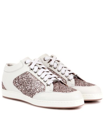 Miami leather and glitter sneakers