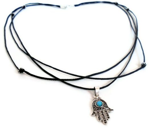 Sterling Silver Black cord protection from evil eye by loelle, $40.00