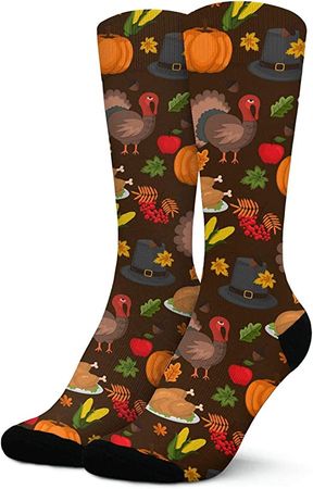 Amazon.com: Warm Crew Socks Happy Thanksgiving Celebration Holiday Running Compression Socks Long Socks for Women : Clothing, Shoes & Jewelry