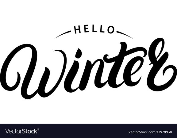 Hello winter hand written lettering quote Vector Image