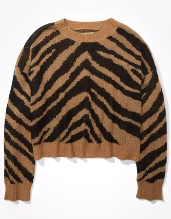 AE Tiger Crew Neck Sweater brown