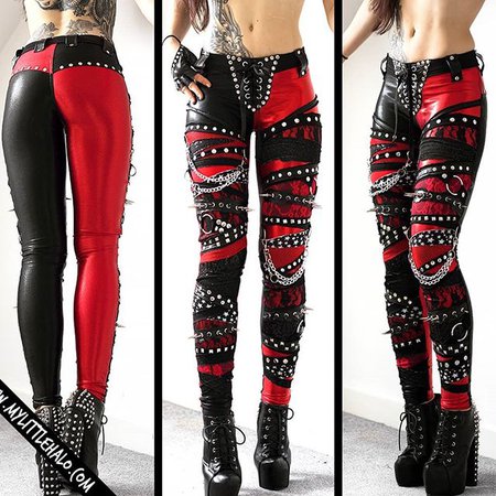 black an red pants by My Little Halo Clothing