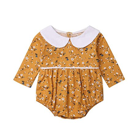 Amazon.com: Infant Newborn Baby Girl Romper Long Sleeve One-Piece Jumpsuit Bowtie Bodysuit Outfit Clothes Fall Winter 0-24M: Clothing