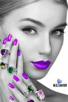 black and white photo with splash of color makeup - Google Search