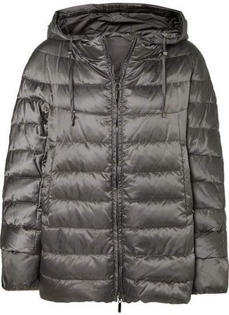 The Cube Hooded Quilted Shell Down Coat - Gray