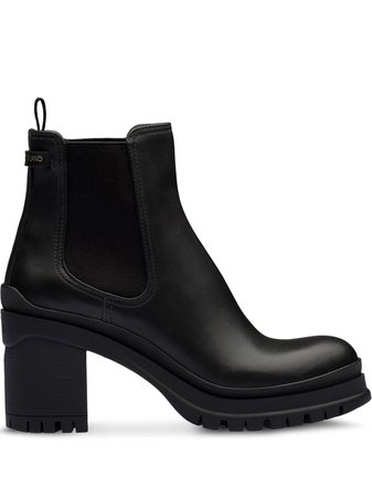 Black Prada Chunky Heel Ankle Boots | Farfetch.com