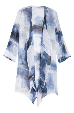 NIC+ZOE Abstract Grid Linen Jacket (Plus Size) | Nordstrom