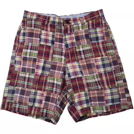 Brooks Brothers 346 Shorts | Brooks Brothers 346 Men's Multi Plaid Patchwork Madras Bermuda Short Size 34 | Color: Red | Size: 34 | Kariley68's Closet | Google Shopping