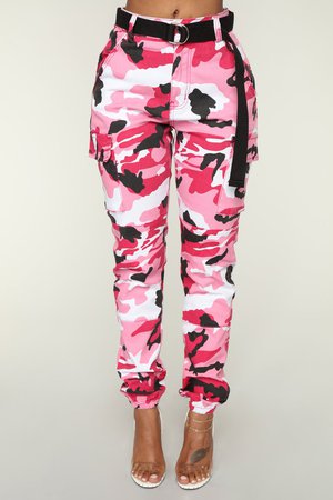 Don't Call Me High Rise Joggers - Pink Camo