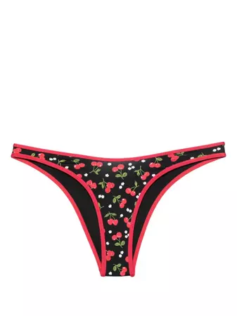 Frankies Bikinis Dove cherry-print Bikini Bottom - Farfetch