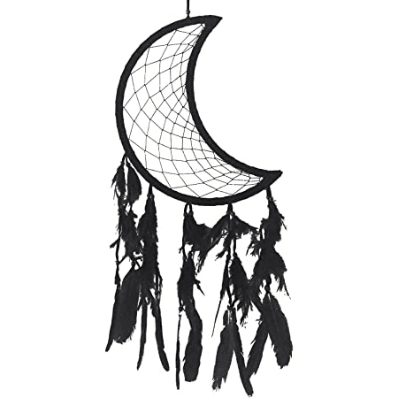 black crescent moon dreamcatcher