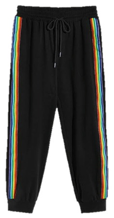 rainbow side stripe trackpants