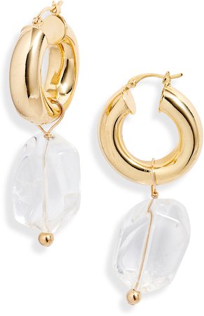 Aliou Cecile Quartz Hoop Earrings