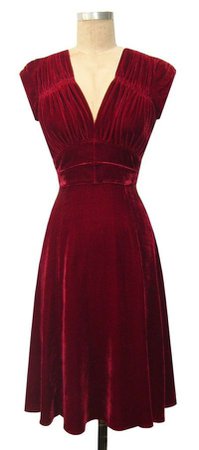 dress red velvet / womens apparel - Juxtapost
