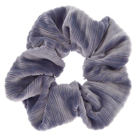 Ribbed Velvet Hair Scrunchie - Blue | Claire's