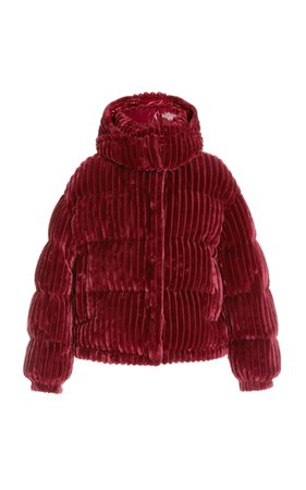 Moncler Daos Corduroy Down Hooded Puffer Jacket