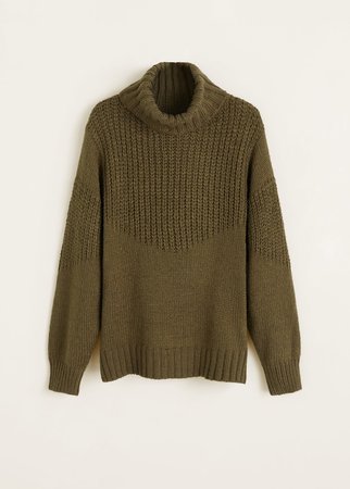 Contrasting knit sweater - f foSweaters Woman | MANGO Ukraine