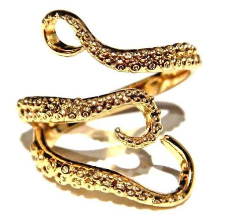 GOLD OCTOPUS TENTACLES RING steampunk nautical Cthulhu adjustable Lovecraft 6B | eBay
