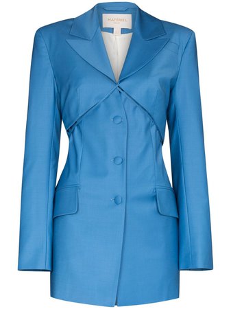 Shop blue Materiel Tropical mini blazer dress with Express Delivery - Farfetch