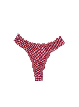Clemence red gingham thong – misscrofton