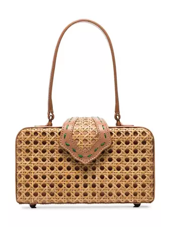 Mehry Mu Brown Fey In The 50's Rattan Leather Box Bag - Farfetch
