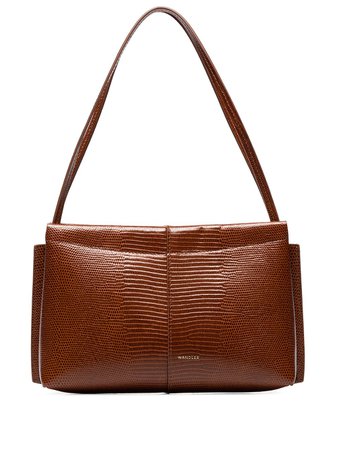 Shop brown Wandler Carly lizard-effect handbag with Express Delivery - Farfetch