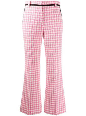 Shop MSGM houndstooth bootcut trousers with Express Delivery - FARFETCH