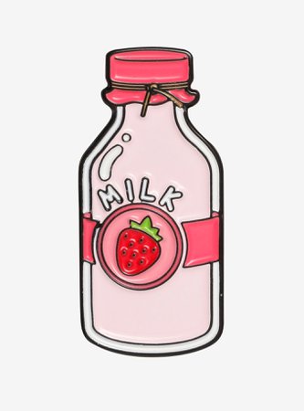 Strawberry Milk Bottle Enamel Pin