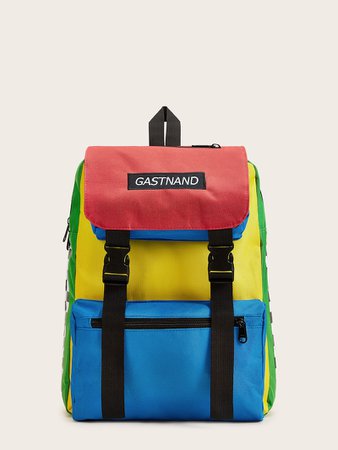 Color-block Release Buckle Backpack | ROMWE