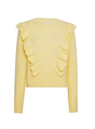 Yellow Frill Detail Knitted Jumper | Miss Selfridge