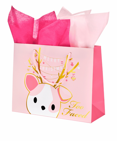 too faced christmas gift bag and tissue paper