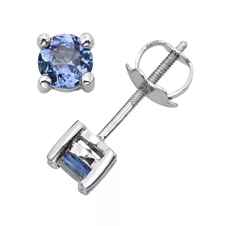 The Regal Collection Tanzanite 14k White Gold Stud Earrings
