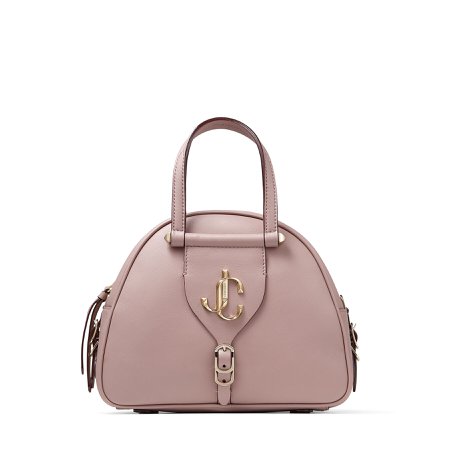 Mauve Calf Leather Bowling Bag with JC Logo|VARENNE BOWLING/S| Autumn Winter 19| JIMMY CHOO