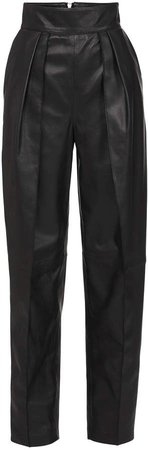 Maticevski Social Pleated Leather Cropped Pants