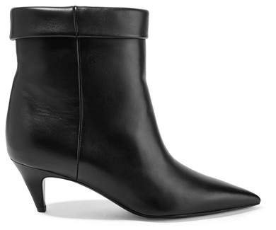 Charlotte Leather Ankle Boots - Black